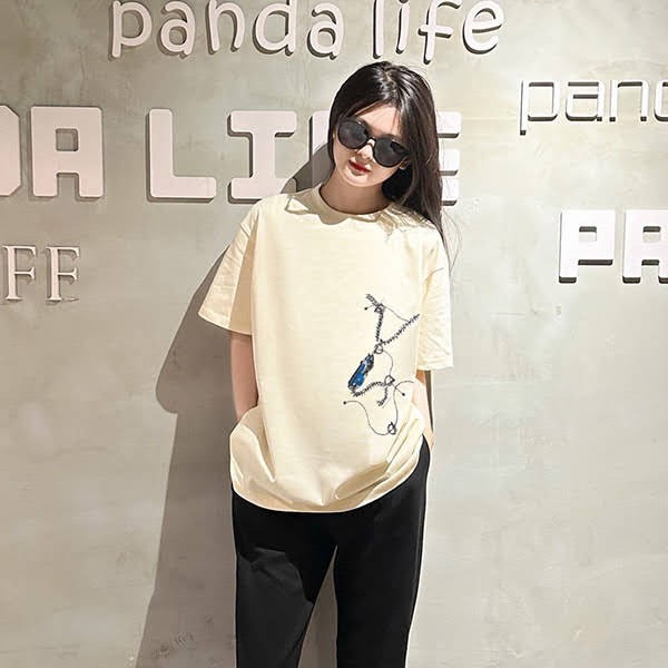 すぐ届 バーバリー ボクシー ナイト ハードウェア コットンTシャツ コピー Bas39098